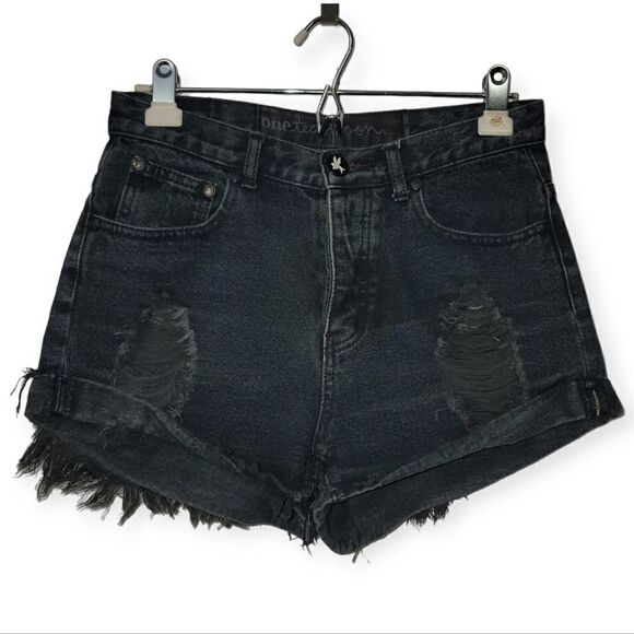 One teaspoon distressed dark denim shorts, 10/28 - Picture 1 of 9